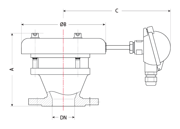 Model 934-B-T Dimensions Illustration